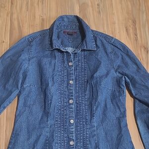 Tommy Hilfiger Navy Blue Dotted Button-Down Shirt
